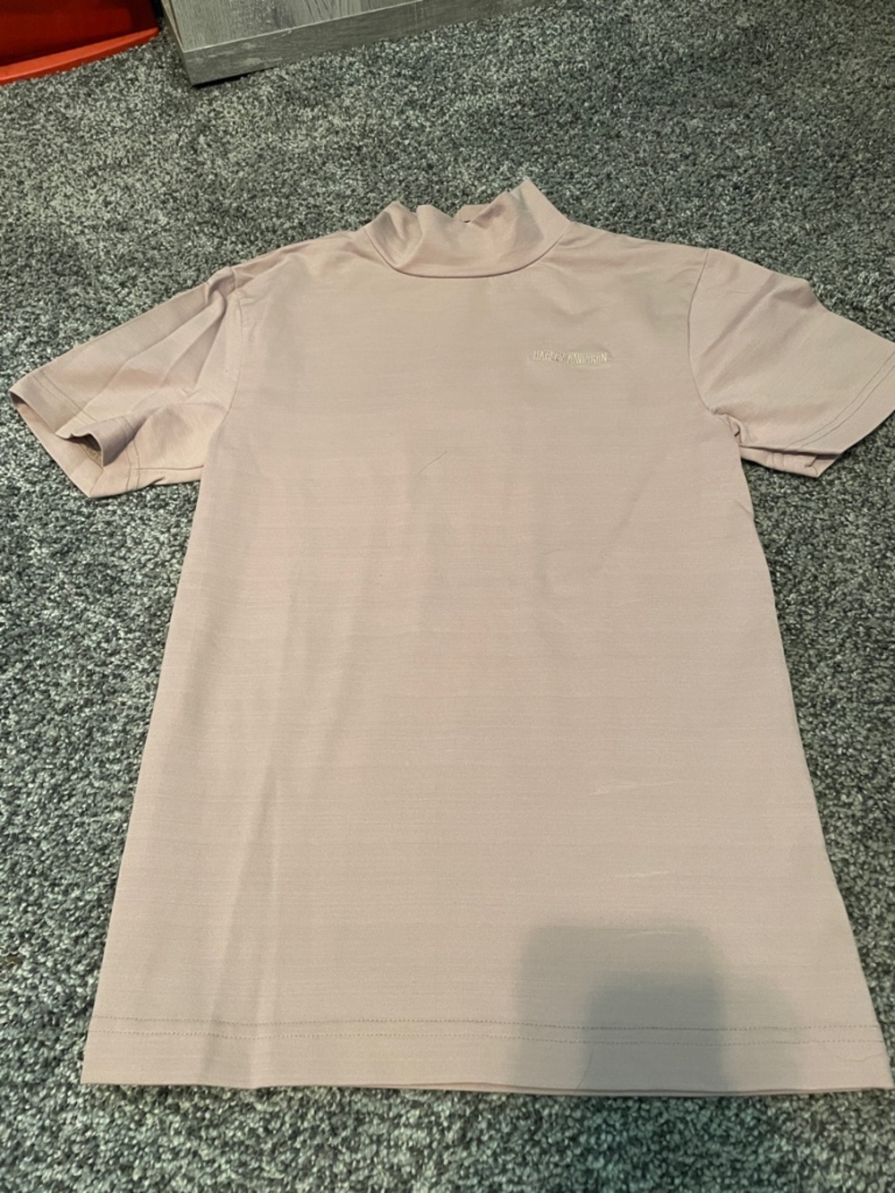 Women’s Mock Neck Short Sleeve Shirt - Beige